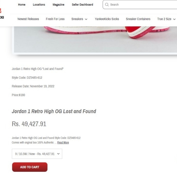 Nike Air Jordan 1 Retro OG High Lost & Found Sneakers - Picture 13 of 13